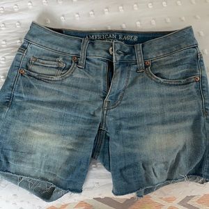 American eagle midi jean shorts